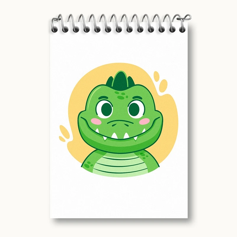 دفتر یادداشت 50 برگ خندالو مدل تمساح حیوانات بامزه کد 37145