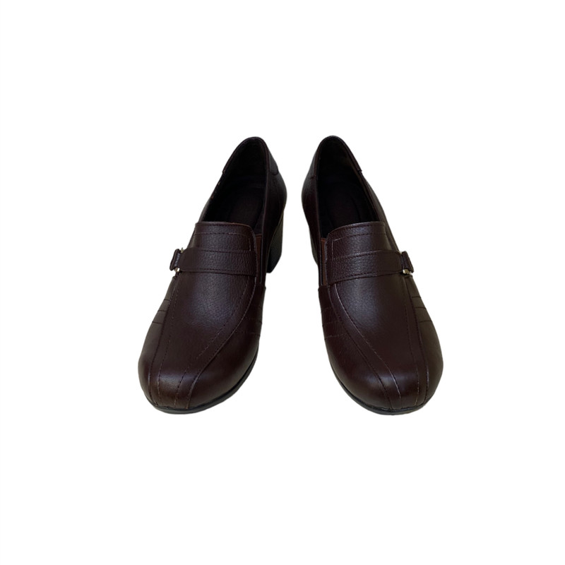 کفش زنانه مدل PZ 24 CHR چرم طبیعی رنگ قهوه ای