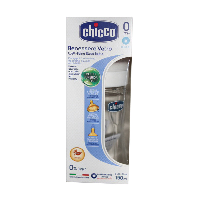 شیشه شیر چیکو مدل ول بینگ کد C20710 ظرفیت 150 میلی لیتر