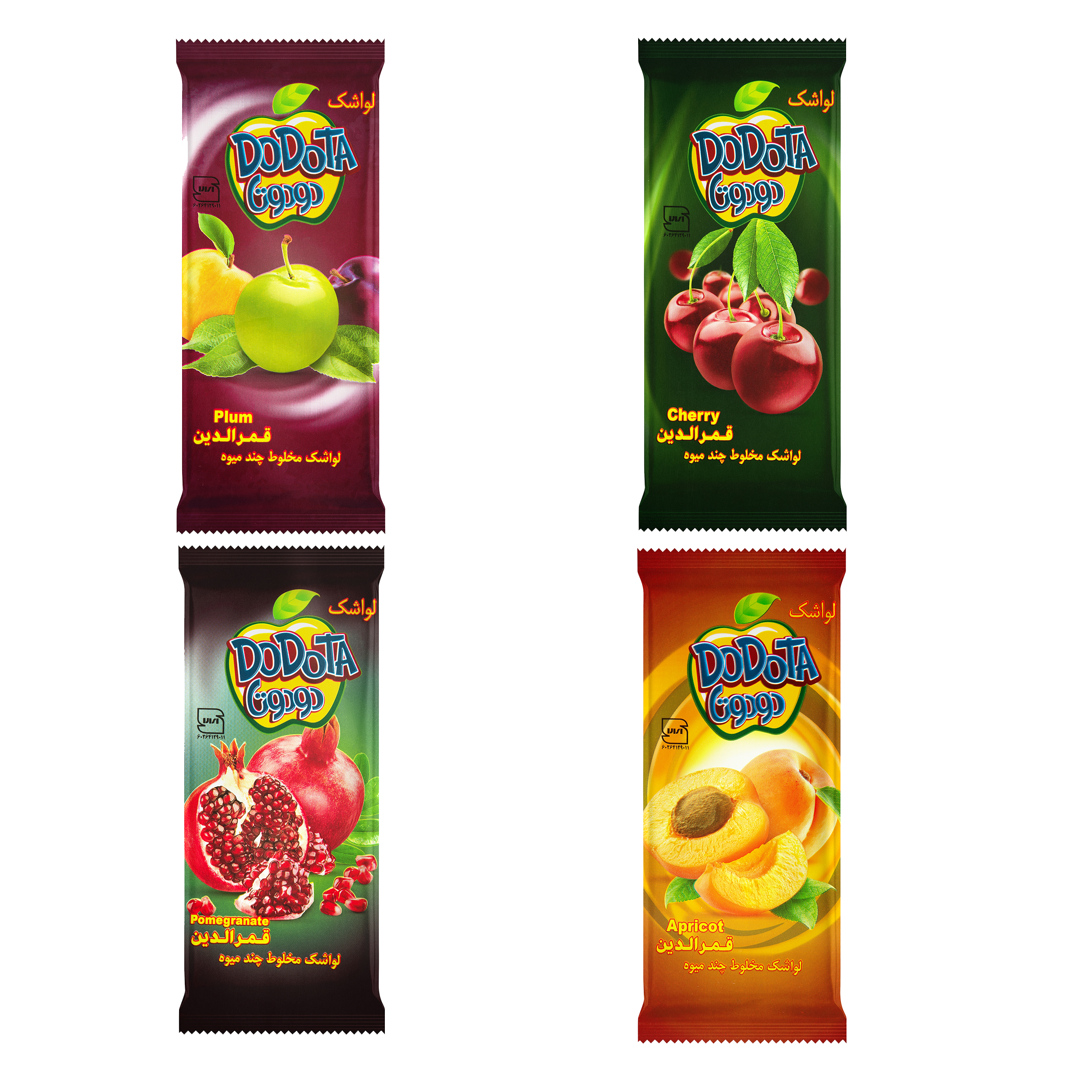 لواشک مخلوط چند میوه  دودوتا - 8 گرم بسته 40 عددی