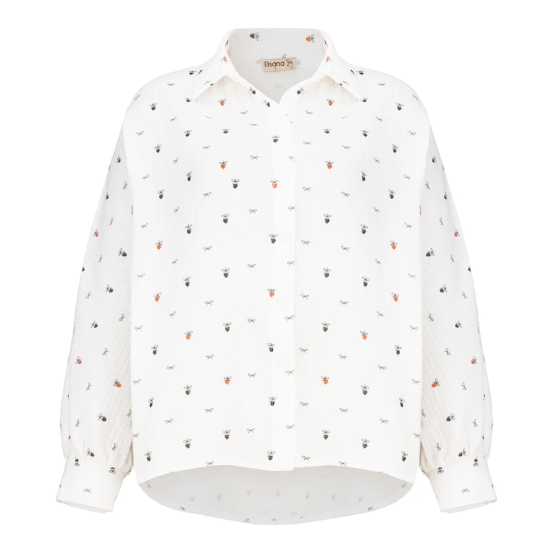 شومیز آستین بلند یقه برگردان زنانه السانا مدل فرزان کد 243701