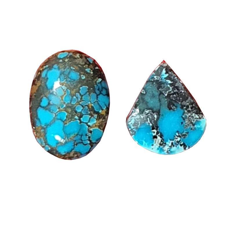 سنگ فیروزه نیشابور کد CZN5021 مجموعه 2 عددی