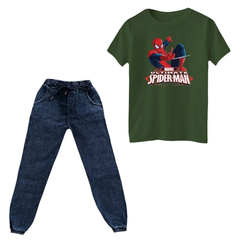 ست تی‌شرت و شلوار پسرانه مدل مرد عنکبوتی کد ۱۶