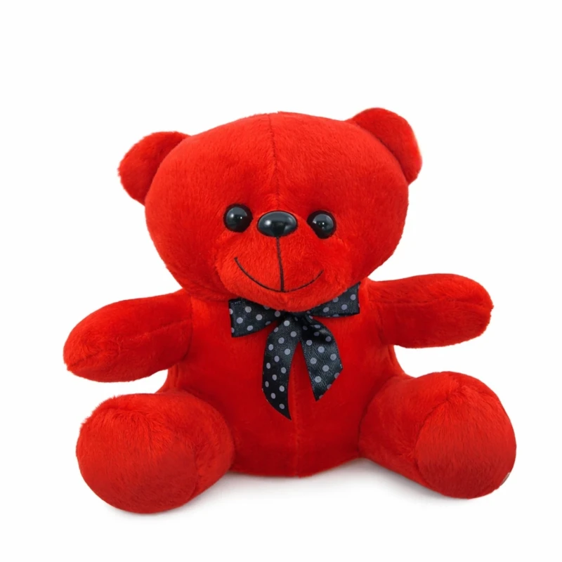 عروسک پولیشی مدل خرس پاپیونی ارتفاع ۱۵ سانتی متر