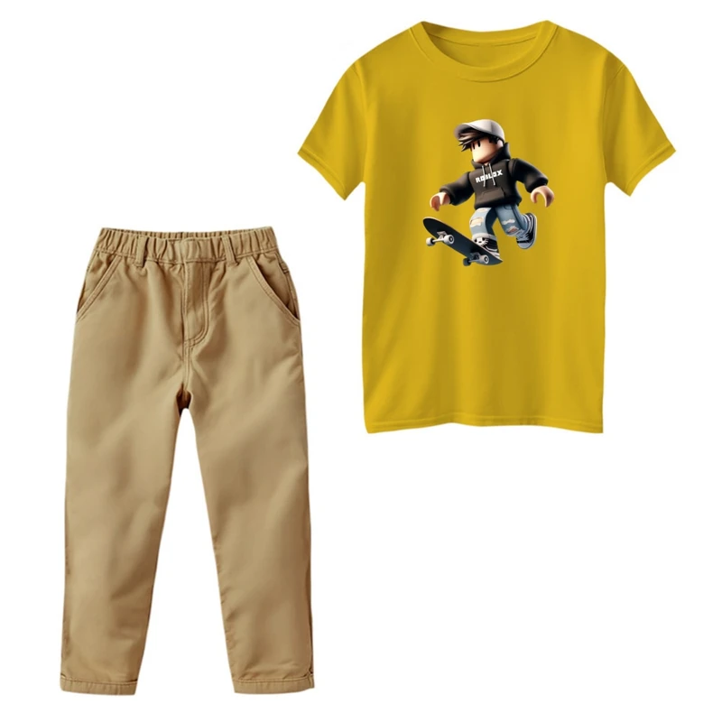 ست تی‌شرت و شلوار پسرانه مدل روبلاکس کد 4