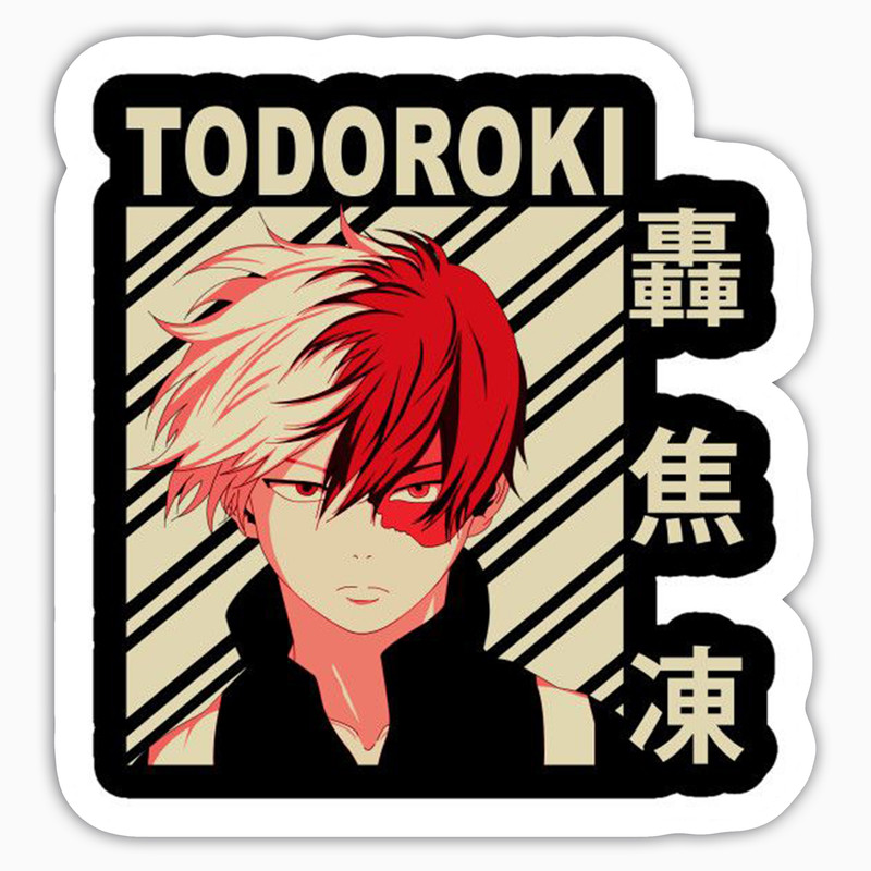 استیکر لپ تاپ و موبایل بووم طرح انیمه My Hero Academy مدل Todoroki کد BM127