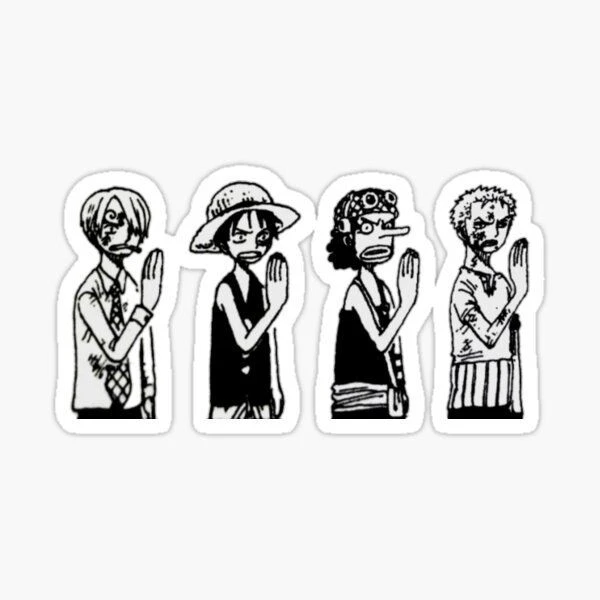 استیکر لپ تاپ و موبایل گوفی طرح انیمه وان پیس مدل Hush 1 مجموعه 4 عددی