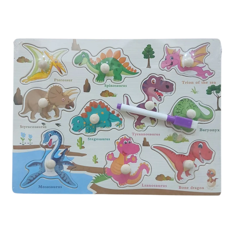 پازل آموزشی مدل وایبرد ماژیکدار طرح دایناسورها 