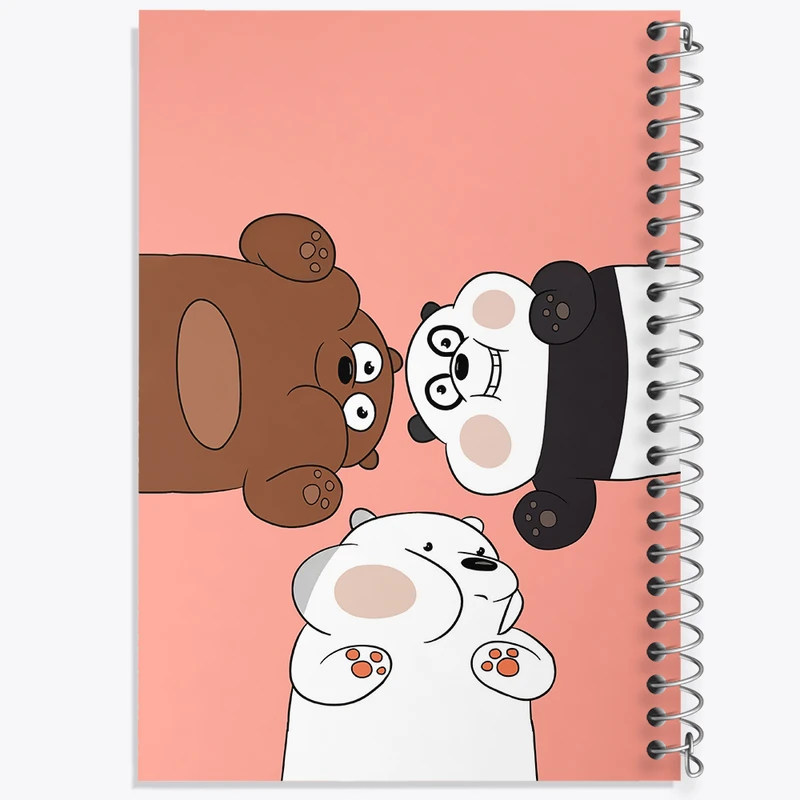 دفتر ژورنال نویسی 50 برگ خندالو مدل نقطه ای طرح سه خرس کله پوک کد N5342