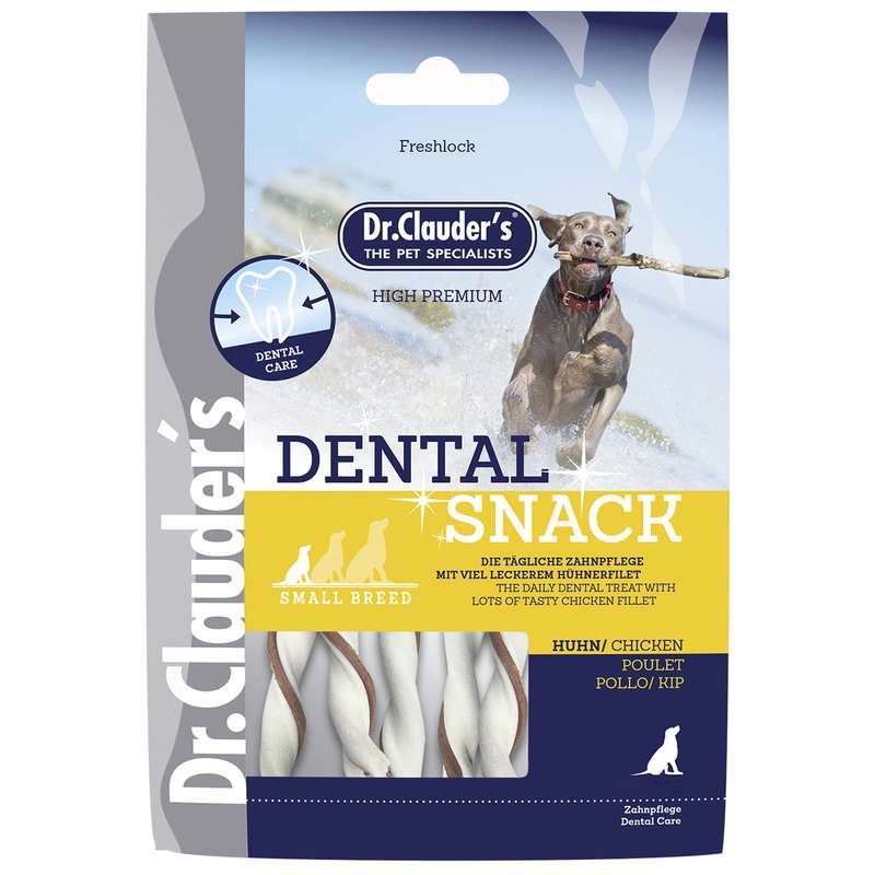 غذای تشویقی سگ دکتر کلادرز مدل DENTAL SNACK CHIKEN وزن 80 گرم