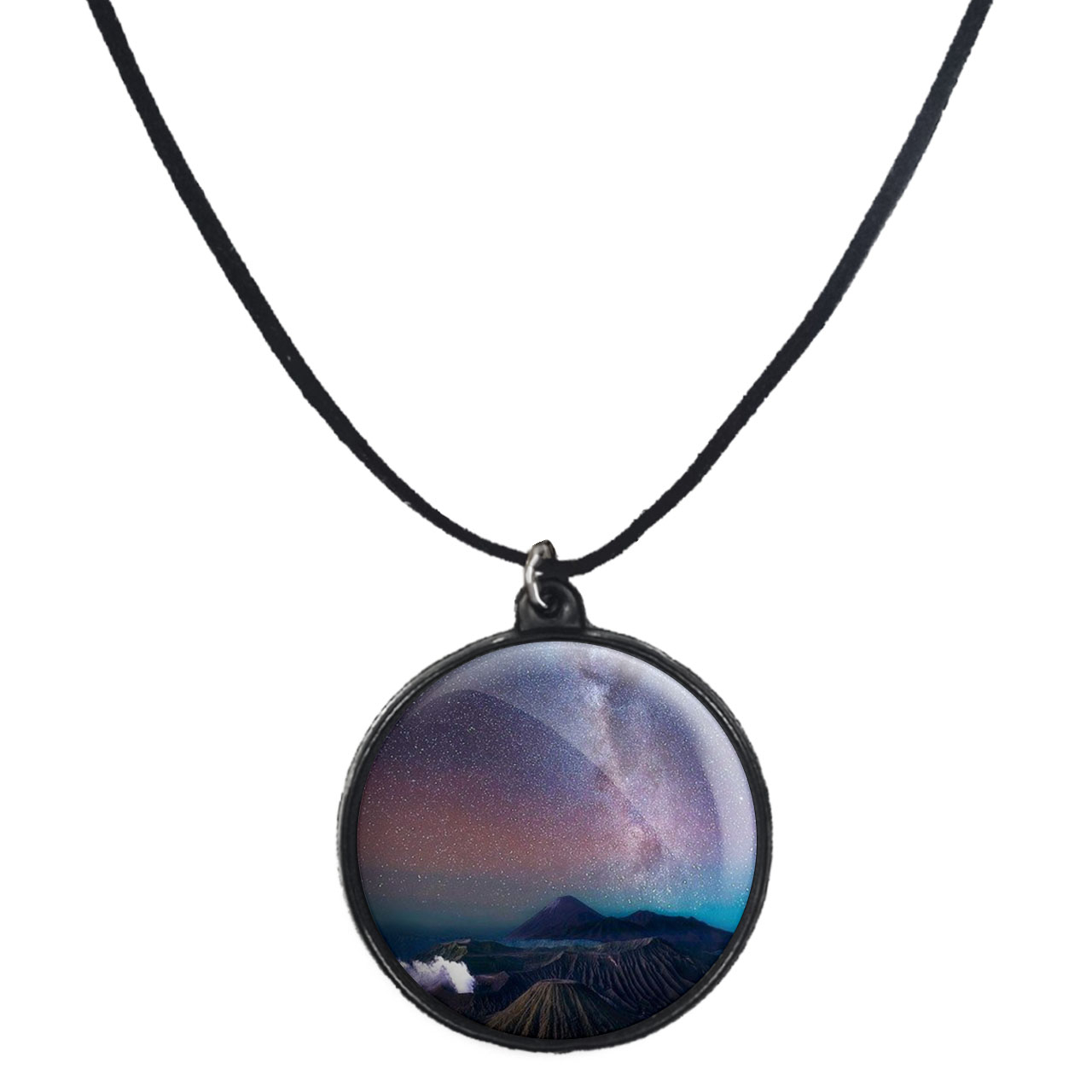 گردنبند پرمانه طرح کهکشان کد pmb.23962 مدل دو طرفه