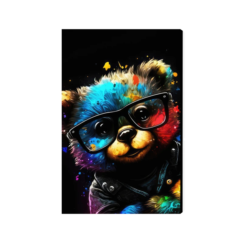 تابلو شاسی عرش مدل فانتزی خرس رنگی کد As5107