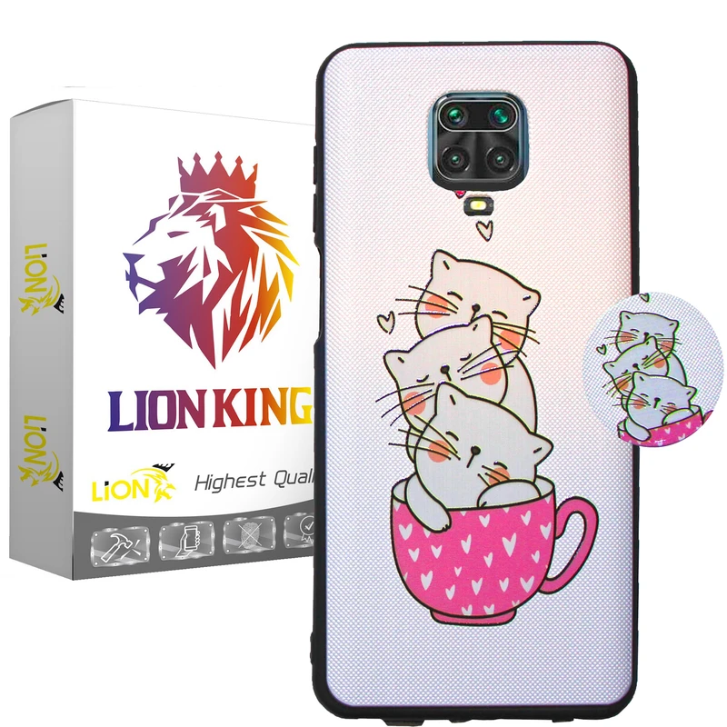  کاور لاین کینگ مدل livan cat مناسب برای گوشی موبایل شیائومی REDMI NOTE 9S به همراه پایه نگهدارنده
