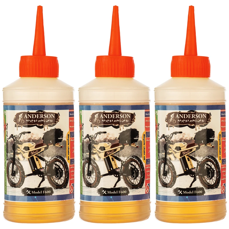 روغن زنجیر دوچرخه اندرسون مدل F600 حجم 80 میلی لیتر بسته 3 عددی