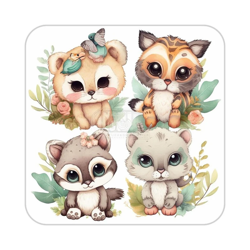 زیر لیوانی کاکتی طرح حیوانات کارتونی مدل mp28602