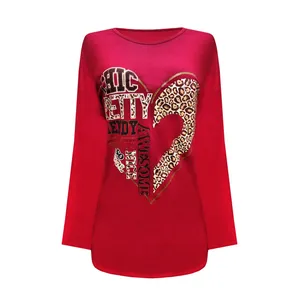 تی شرت اورسایز زنانه مدل قلب نخ پنبه کد 110011