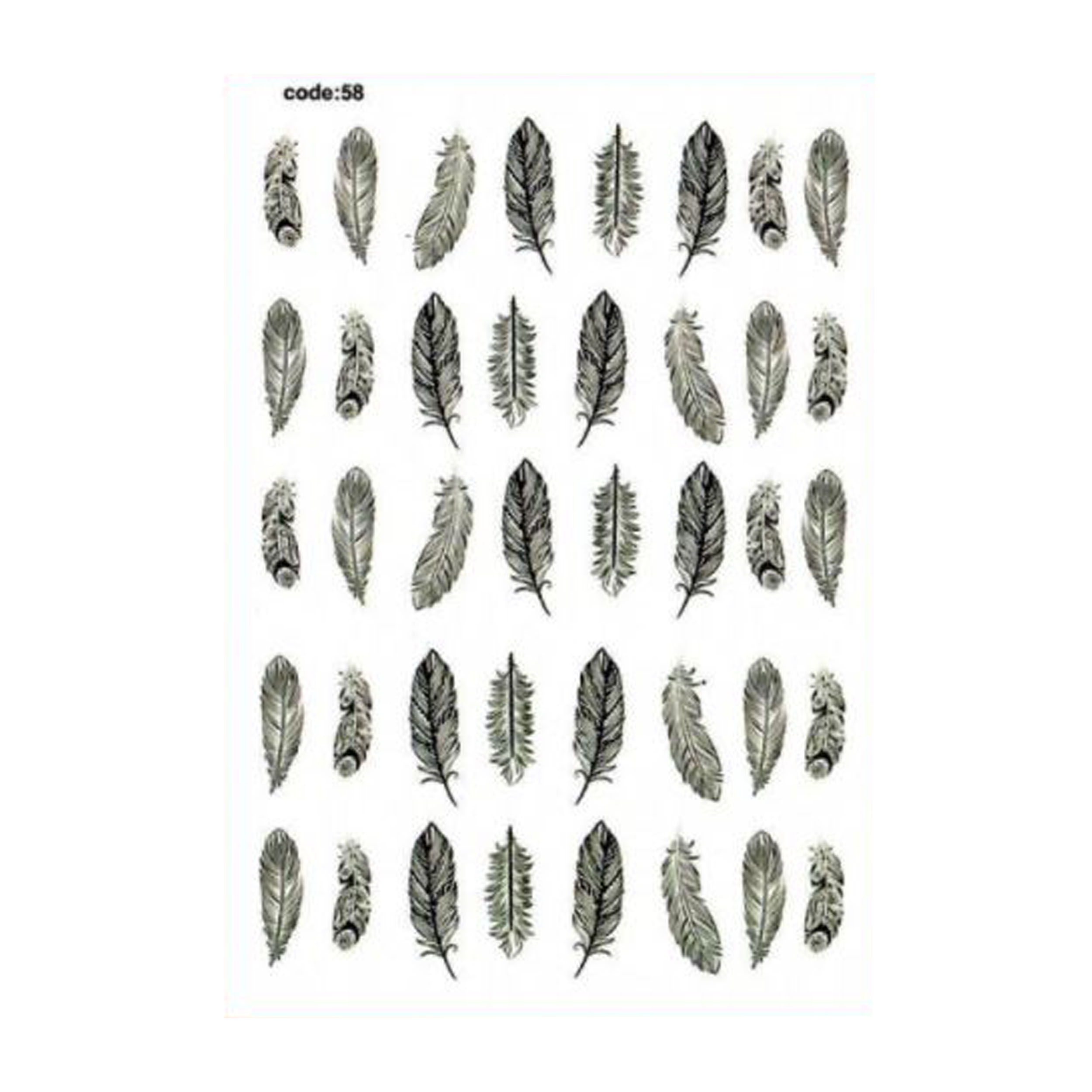 برچسب لنز ناخن طرح برگ کد C-58