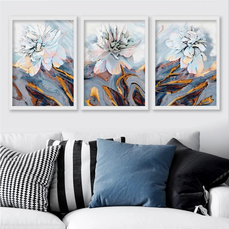 تابلو صبا طرح مدل دکوراتیو مدرن کد YF2344w مجموعه 3 عددی