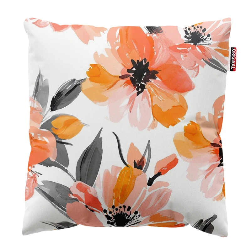 کوسن پاد آفرین مدل مینیمال طرح گل و برگ کد PK303141 سایز 30*30 سانتی متر