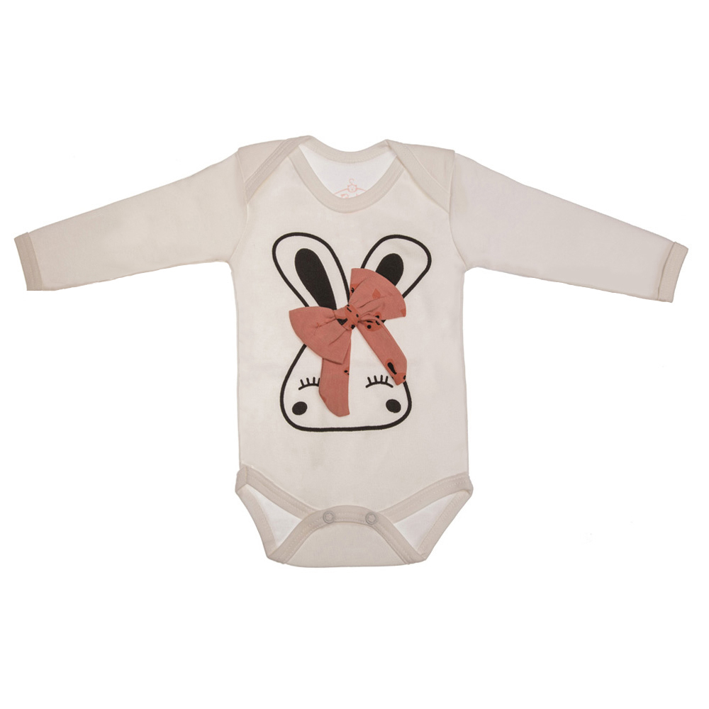 بادی آستین بلند نوزادی کد 70 رنگ سفید