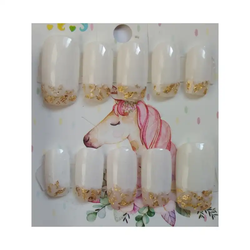 ناخن مصنوعی مدل ورق طلا بسته ده عددی