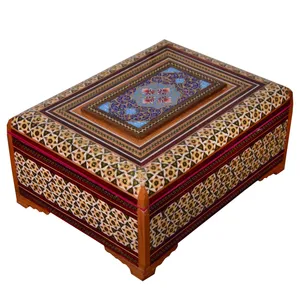 جعبه جواهرات خاتم کاری طرح ماهور کد 1520