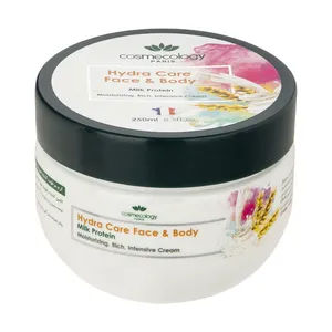 کرم مرطوب کننده پوست صورت و بدن کاسمکولوژی مدل Milk Protein مناسب انواع پوست حجم 250 میلی لیتر