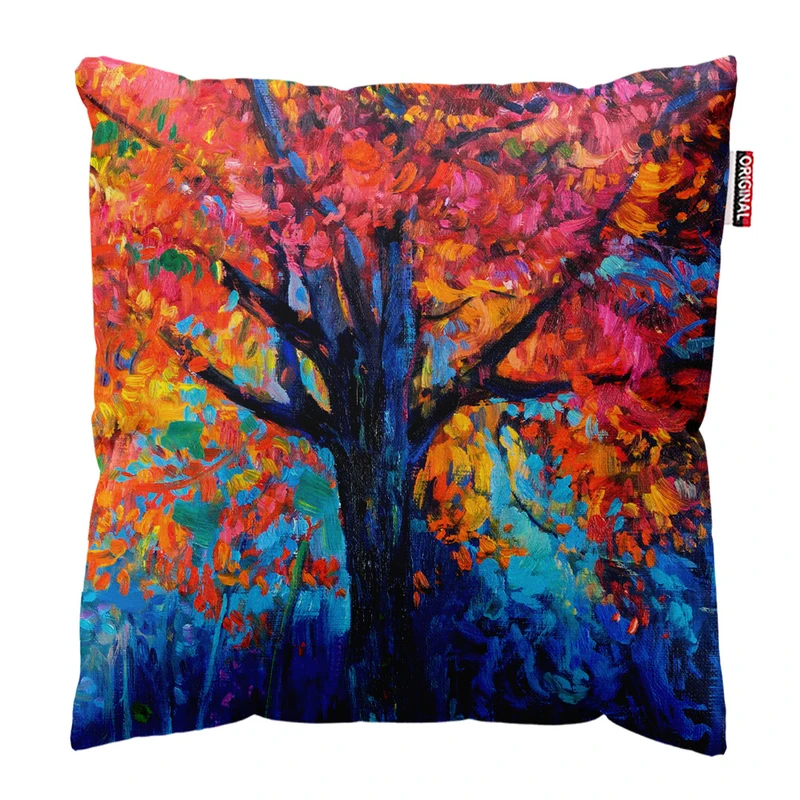 کوسن پاد آفرین مدل درخت زیبای پاییزی کد 171 سایز 30*30 سانتی متر 