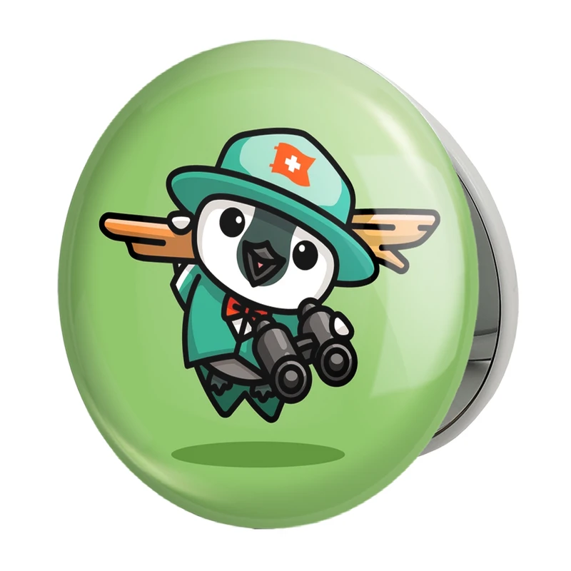 آینه جیبی خندالو طرح حیوانات بامزه جغد مدل تاشو کد 28361 