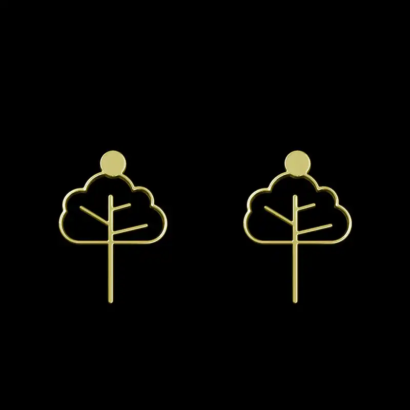 گوشواره طلا 18 عیار زنانه مدوپد مدل درخت کد GA1-15743