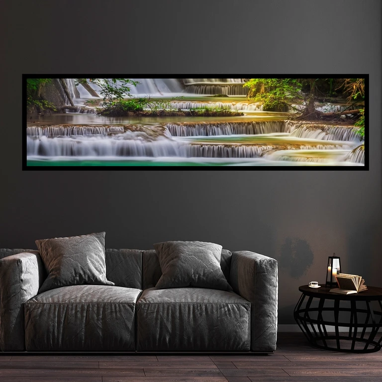 تابلو بکلیت طرح طبیعت آبشار مدل کشیده B-7574