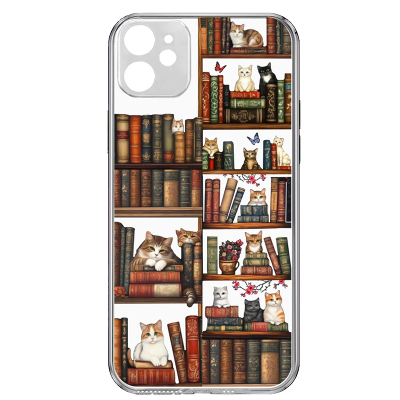 کاور طرح Cats & books مناسب برای گوشی موبایل اپل Iphone 12