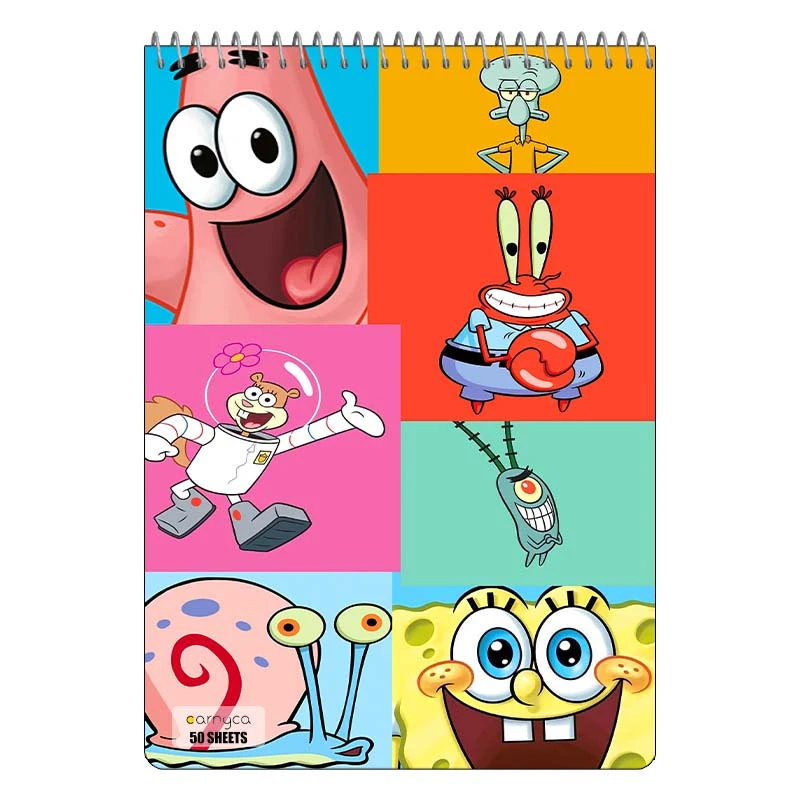 دفتر نقاشی 50 برگ سیمی کارنیکا طرح باب اسفنجی spong bob کد 31370
