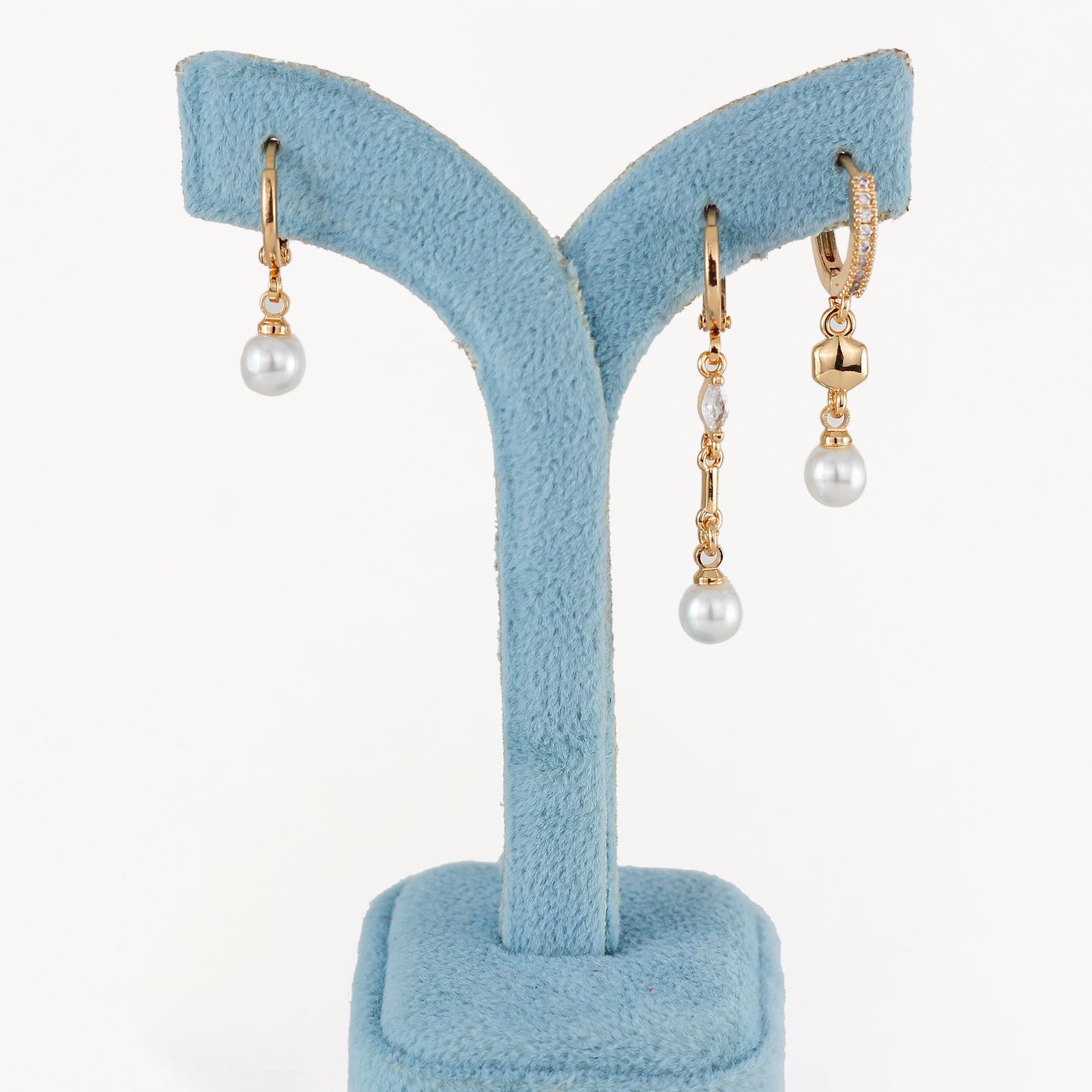 گوشواره زنانه وای اس ایکس مدل AAC855 بسته سه عددی - - 3