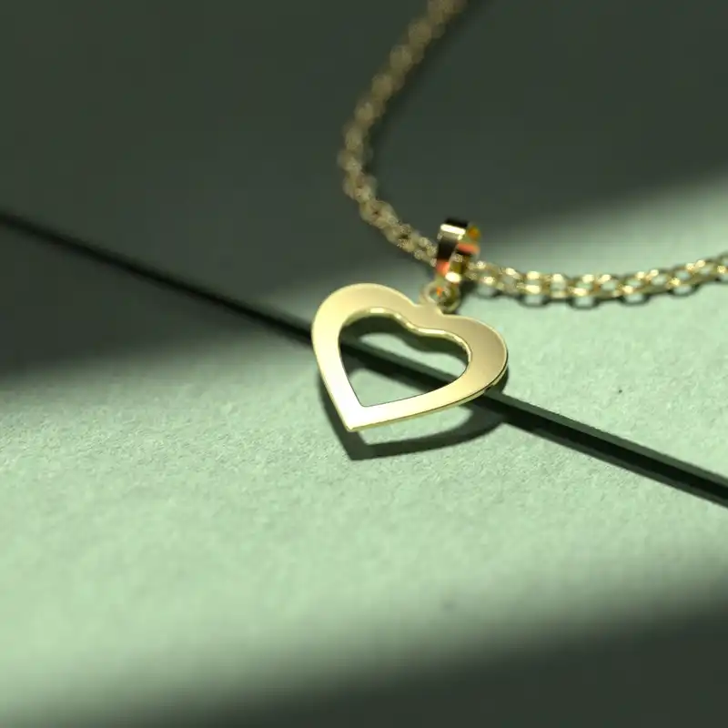 گردنبند طلا 18 عیار زنانه مدوپد مدل قلب کد KK1115