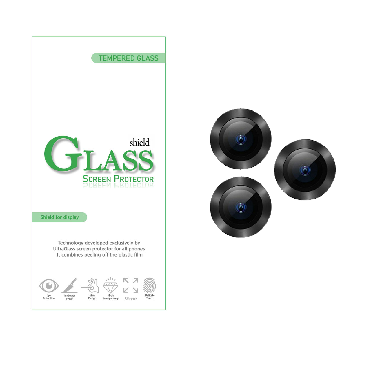 محافظ لنز دوربین شیلد گلس مدل RING مناسب برای گوشی موبایل اپل iPhone 13 Pro / 13 Pro Max