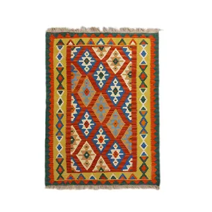 گلیم دستبافت یک متری قشقایی طرح الوان کد 125802