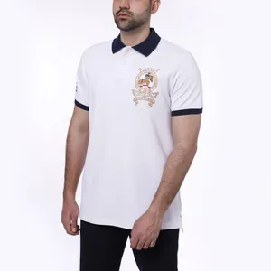 پولوشرت آستین کوتاه مردانه مدل گلدوزی دار