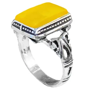 انگشتر نقره مردانه مدل عقیق شرف الشمس MSH2024