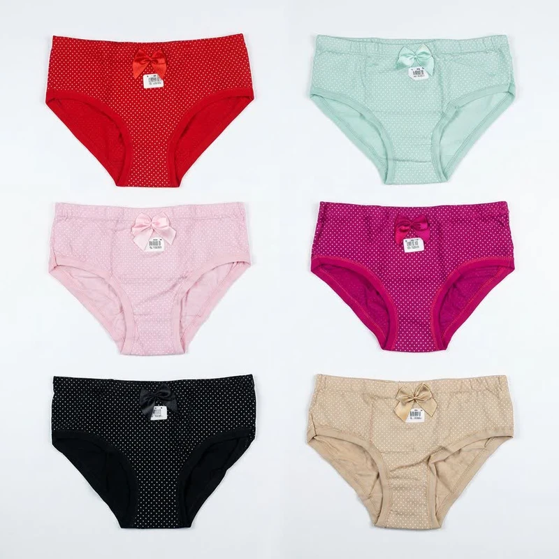 شورت زنانه مدل نخ پنبه L09890 بسته 6 عددی