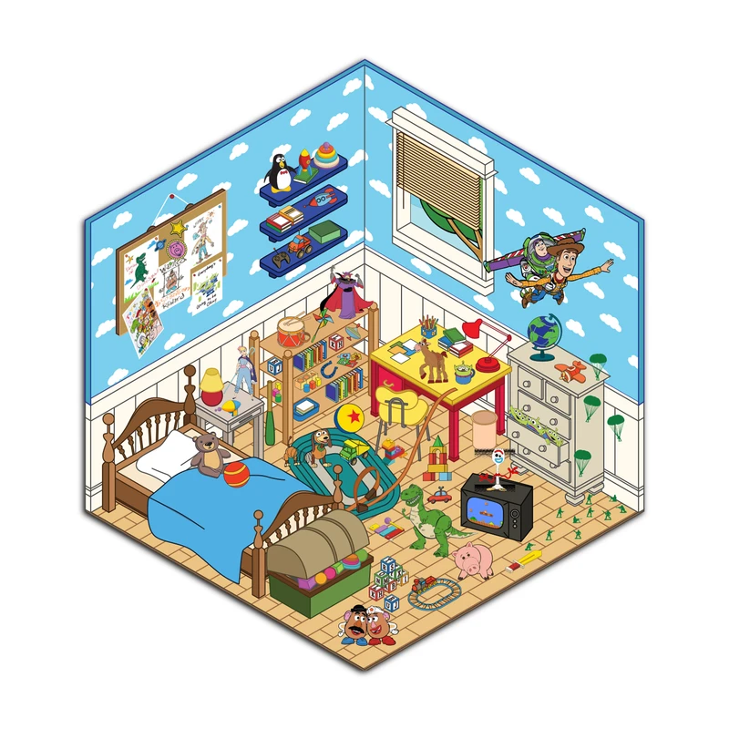 برچسب مدل سه بعدی طرح داستان اسباب بازی