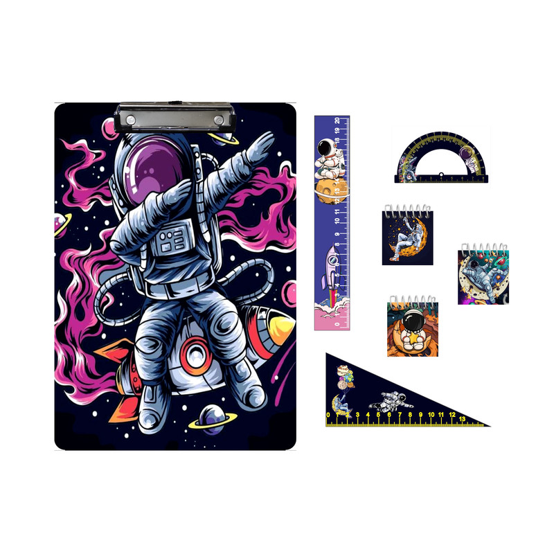 بسته لوازم تحریر مدل فضانورد فانتزی مجموعه 7 عددی بسته لوازم تحریر مدل فضانورد فانتزی مجموعه 7 عددی