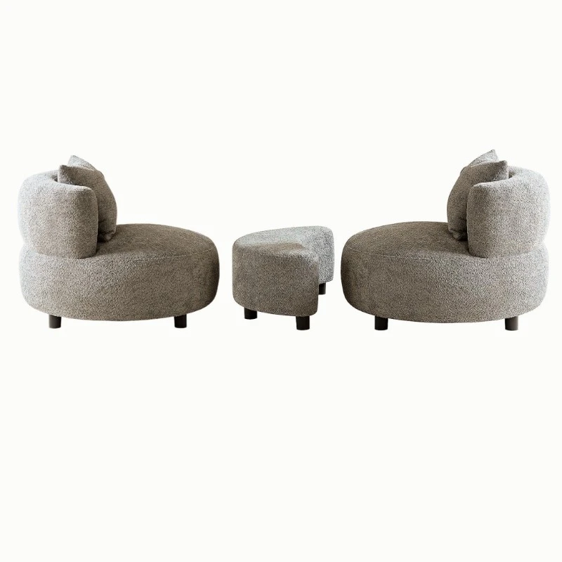 مبل راحتی ۲ نفره نوین چوب سورن مدل Sarin همراه با جلو مبلی