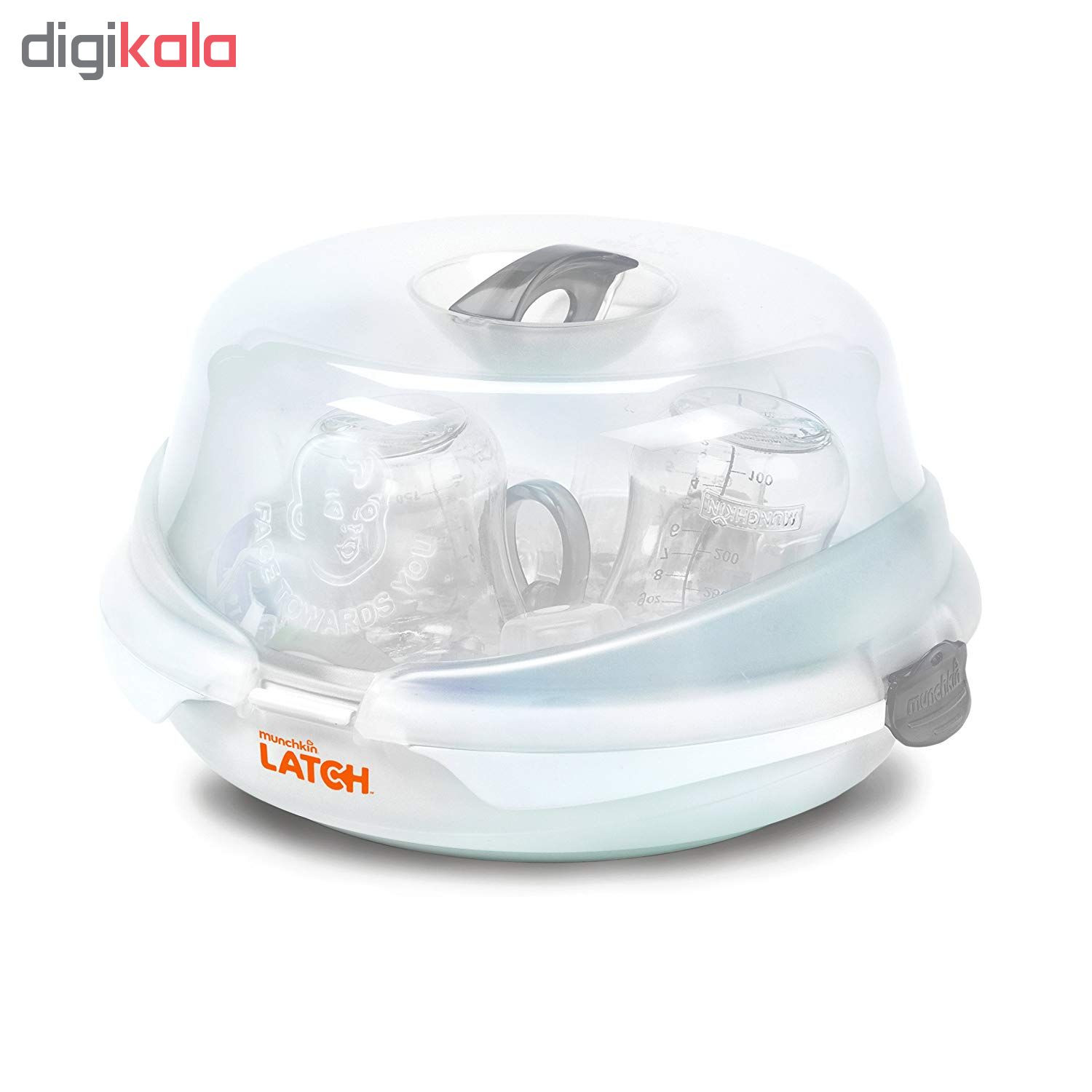 دستگاه ماكروويو استریل کننده مانچکین مدل Latch Set به همراه ٢عدد شيشه شير و برس تميز كننده مجموعه 4عددی