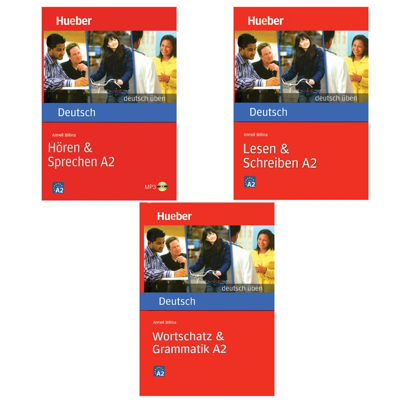 کتاب Deutsch Uben: Horen & Lesen & Wortschatz A2 اثر Anneli Billina انتشارات هدف نوین 3 جلدی