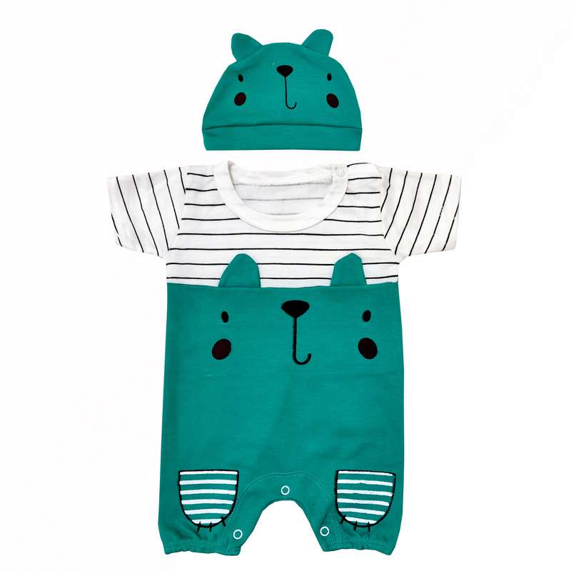 ست سرهمی و کلاه نوزادی مدل خرسی کد mamo66342