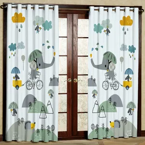 پرده مدل فیل و دو چرخه هازان پانچی کد4322 سایز 140x200 سانتی متر