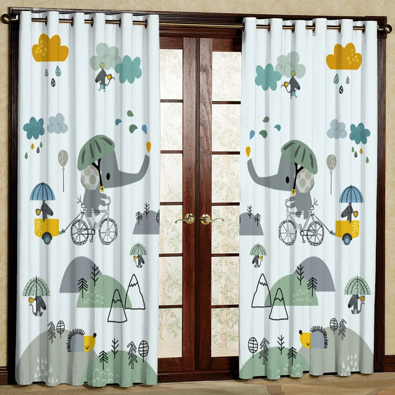 پرده کودک مدل مخمل پانچی طرح کارتونی کد 4322T2 سایز 200x140 سانتی متر