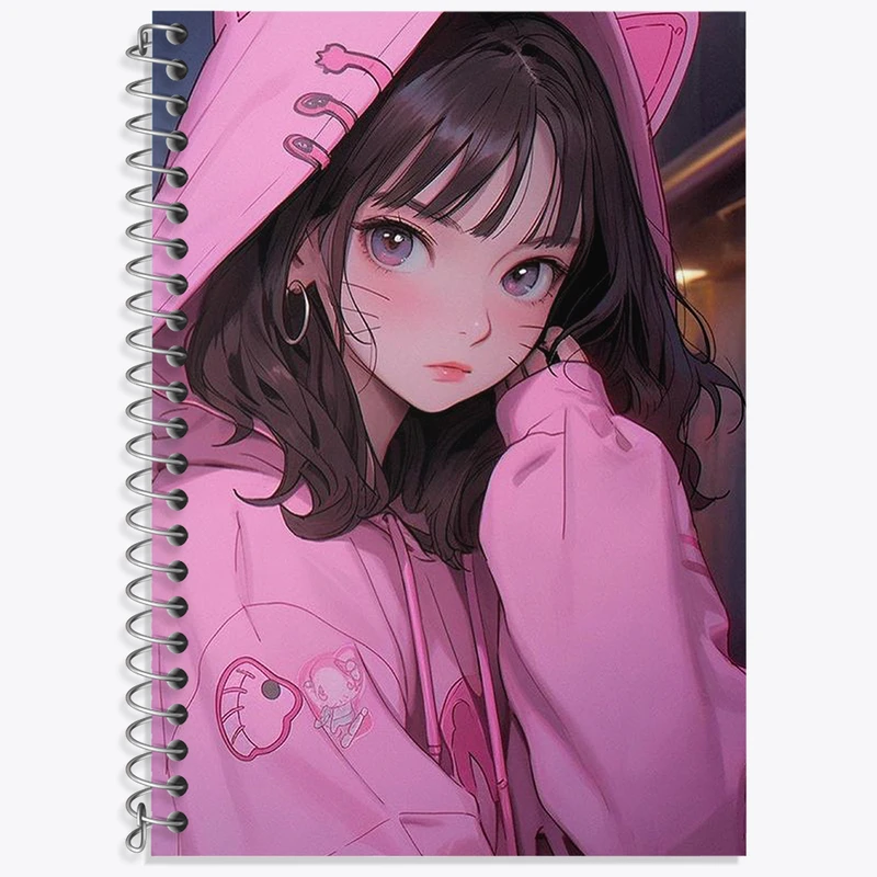 دفتر زبان 50 برگ خندالو مدل دو خط طرح دخترانه کد N1804