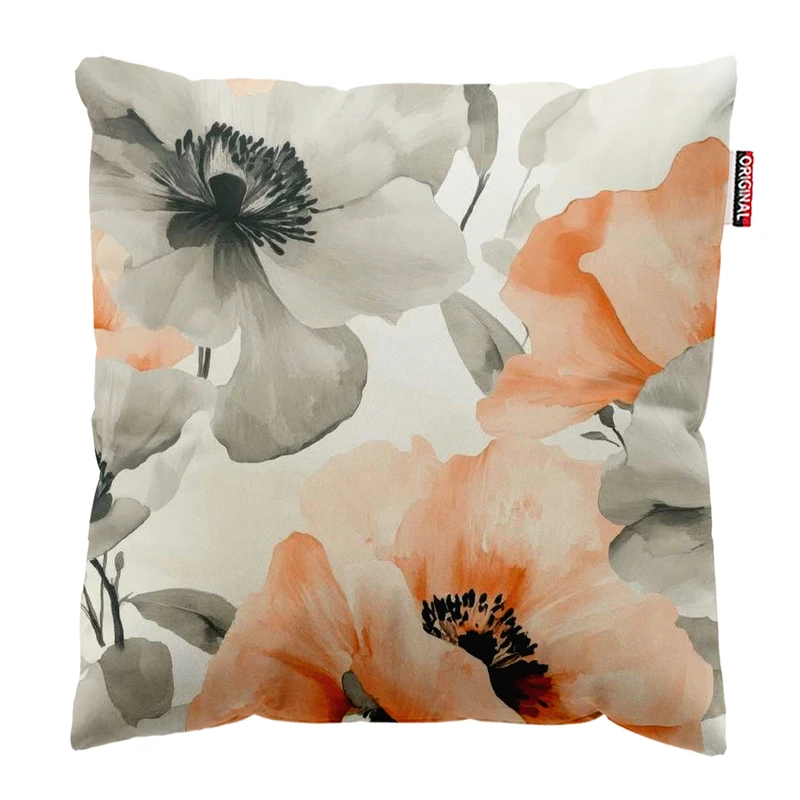 کوسن پاد آفرین مدل مینیمال طرح گل و برگ کد PK303279 سایز 30*30 سانتی متر